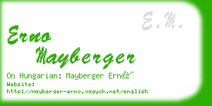 erno mayberger business card